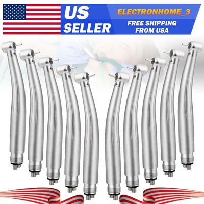 10Pcs LED Handpiece E-Generator High Speed Dental Handpiece Air Turbine 4 Hole