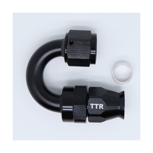 TT Racing -8 AN8 PTFE Swivel Fittings + Black Nylon Fuel Line Hose Kit E85 30... - Picture 7 of 8