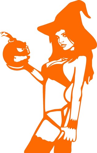 Adult Sexy Girl Car Bumper Window Vinyl Decal Sticker Hot Woman PinUp Witch Bomb - Picture 9 of 13