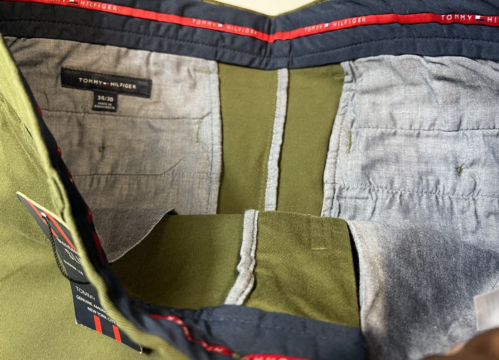 Tommy Hilfiger 1985 Denton Flex Pima Chino  Army Green Size W34 L30 RRP£125 image 5