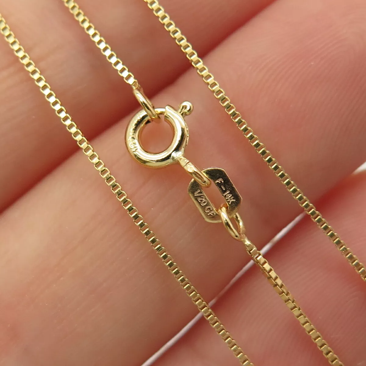Gold filled box chain necklace deals