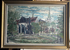 Gothic Church Monument Sacred Building °Who Knows The Place? Signed Frame People