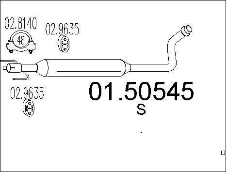 Silencieux intermédiaire Toyota Yaris 1.3 pour pot d'échappement d'origine essence