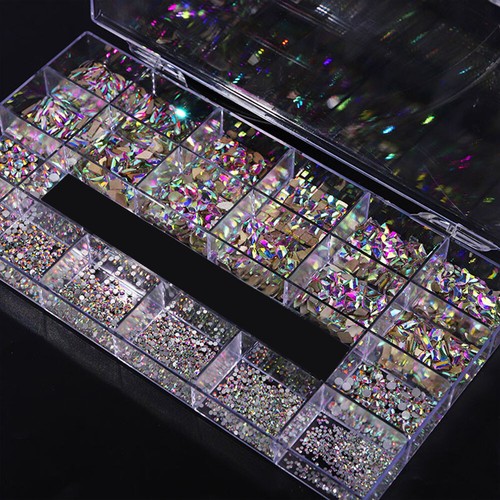 1 Caja Arte en Uñas Estrás Decoraciones Set Cristal Uñas Dijes Diamante Hágalo Usted Mismo Uñas - Imagen 12 de 18
