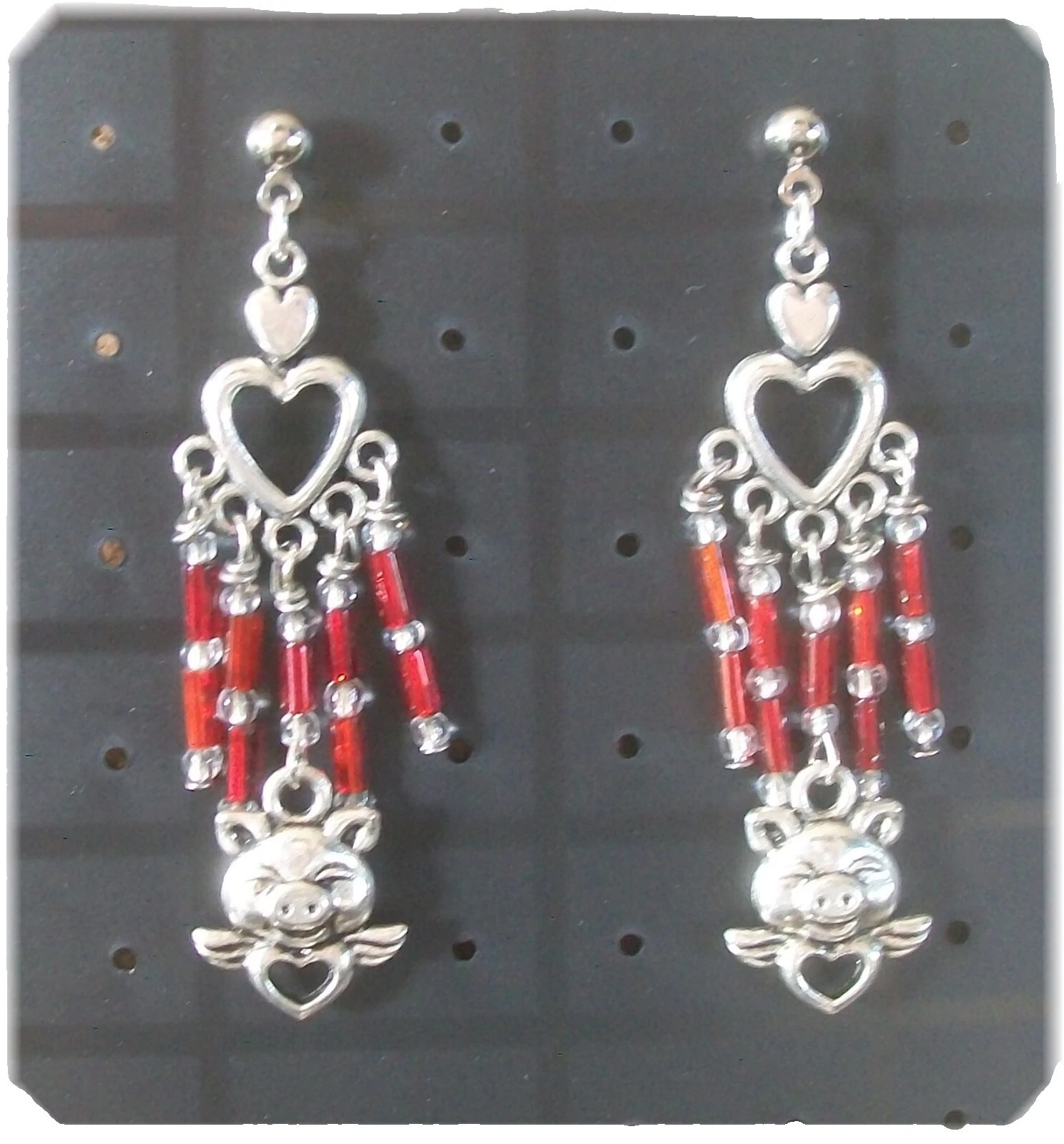 Glass Tibetan Silver Fashion Earrings