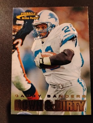 Barry Sanders 1997 Pinnacle Action Packed - #115 Down And Dirty Detroit Lions