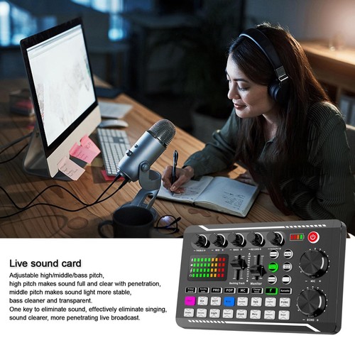 Live Sound Card Microphone 16 Effects for Ktv Live Streaming Cell Phone - Afbeelding 2 van 7
