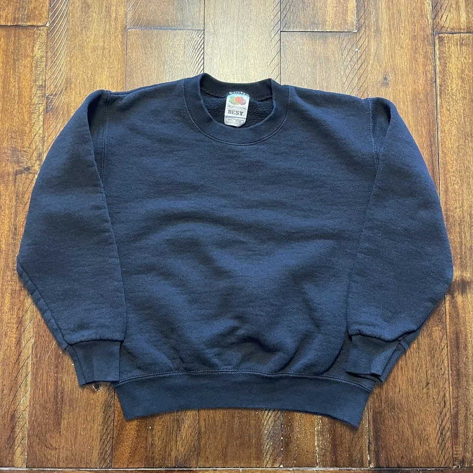 Sudadera Fruit of the Loom para niños negra manga larga cuello redondo talla L 14/16 Foto 2 de 4