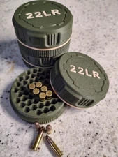3-22 LR cartridge Mini Ammo Box Storage Case.  Holds 55 Rounds ea. Screw on Lid.