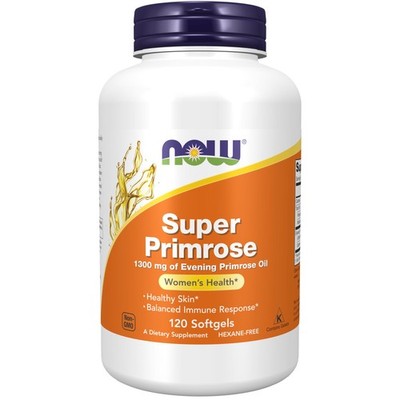 NOW Foods Supplements, Super Primrose 1300 mg 120 Count (Pack of 1), Orange 