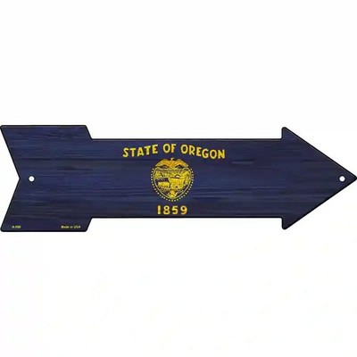 Oregon State Flag Novelty Metal Arrow Sign