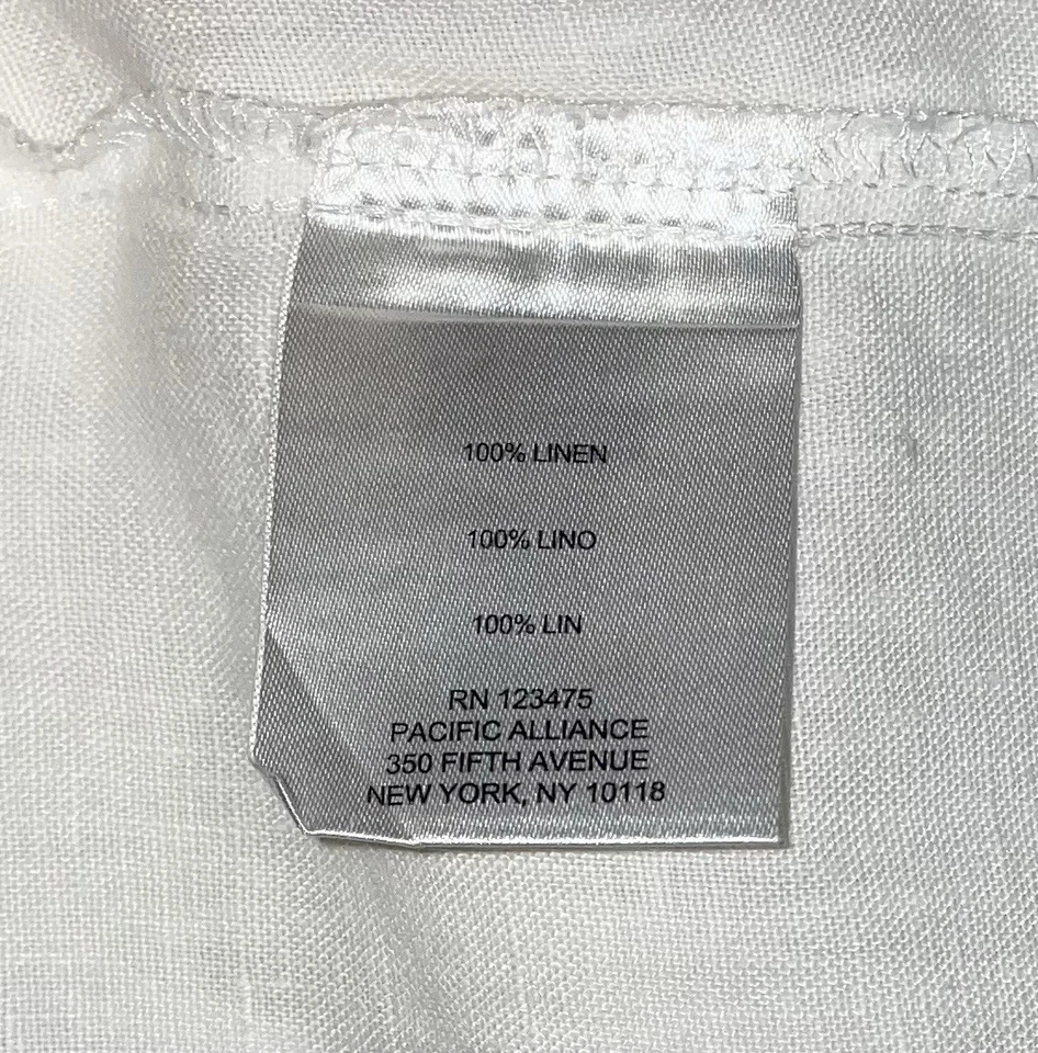 Ellen Tracy Mujer Blanco Lino Abotonado Talla Grande Foto 4 de 4