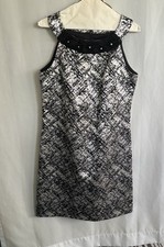 Melonie Dress Dress Women’s Black /white  Sleeveless Bead Boat Neck