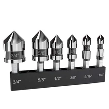 M35 Cobalt Countersink Drill Bit Pro-Grade 6Pc Cobalt Countersink Bits Set | 5-F