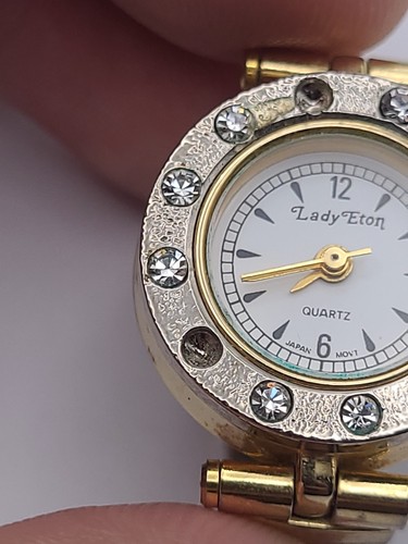 Orologio Donna Anello Quarzo Classico Tono Oro Quadrante Bianco Lady Eton Funzionante - Foto 5 di 8