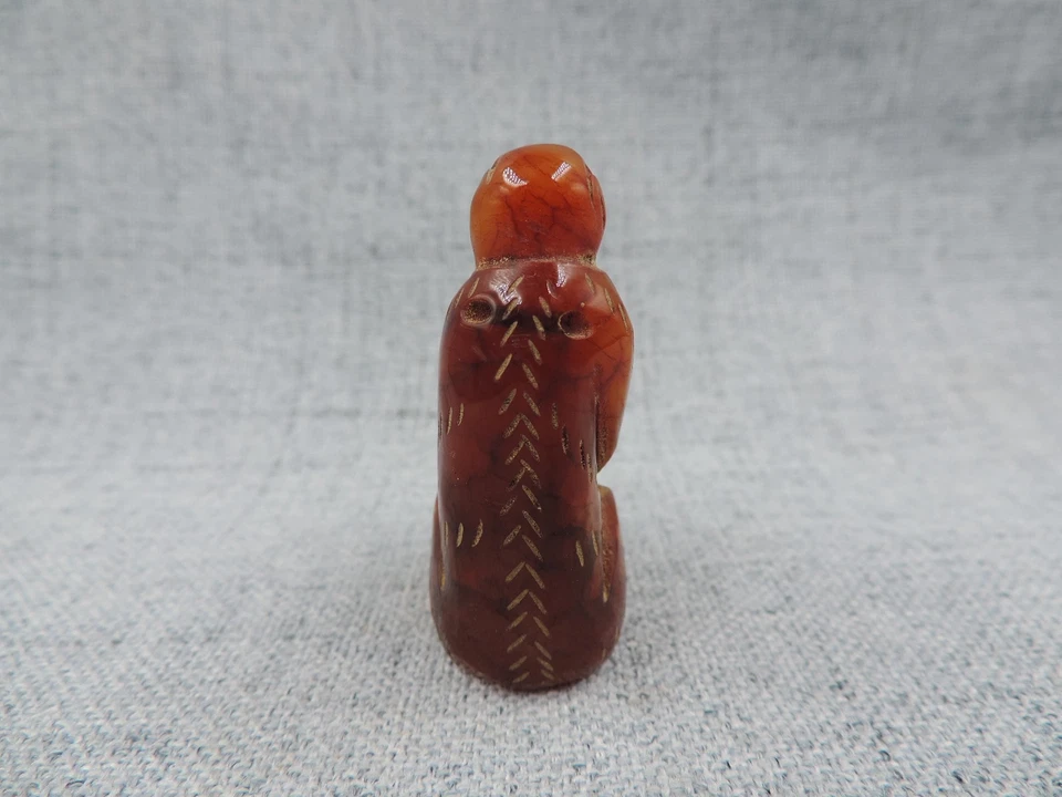 Antique Chinese Hand-carved Old Hetian Jade Monkey Statue Pendants Amulet - Image 3 of 4