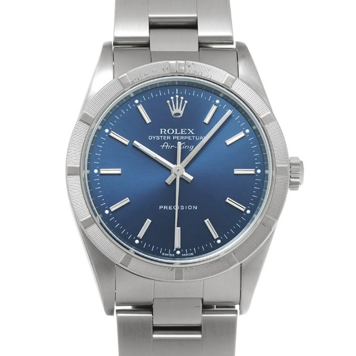 Rolex Air-King 14010M 34mm Stainless Steel Blue Wristwatch #WW...