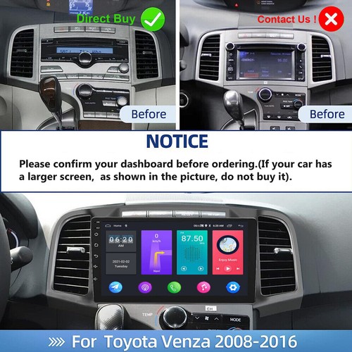 For Toyota Venza 2008-2016 Android 14 CarPlay Car GPS Radio Stereo Player 4+64GB - Picture 2 of 13
