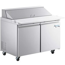 46 3/4" 2 Door Stainless Steel Cutting Top Refrigerated Sandwich Prep Table