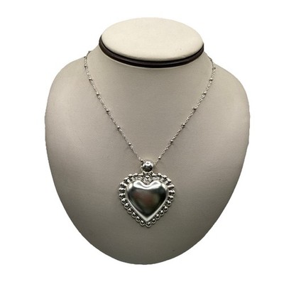 24'' Sterling Silber Kette mit großem Sterling Silber Herz Made in Mexico 25,8 g