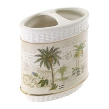 Avanti Linens - Toothbrush Holder, Ceramic Bathroom Accessories, Tropical Inspir