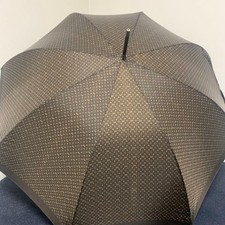 Authentic Louis Vuitton Monogram Long Umbrella Jump Umbrella Brown Wood Handle