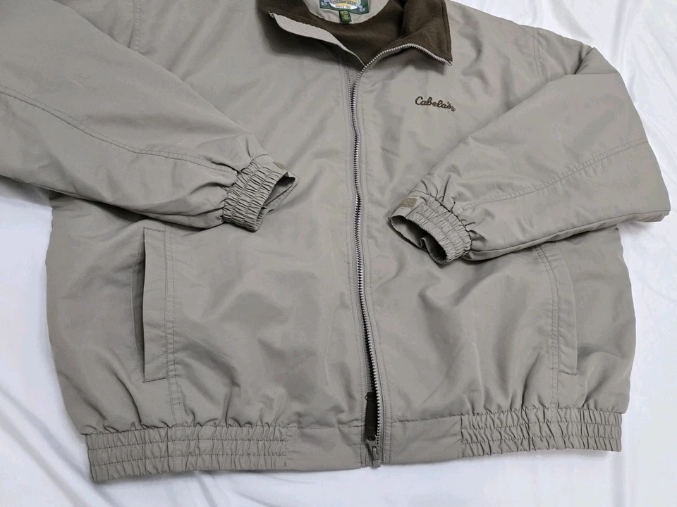 Cabela's Outdoor Gear Hombres Talla 2XL XXL Chaqueta Forrada de Vellón Cremallera Completa Abrigo Tostado Foto 2 de 4