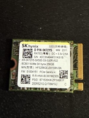 SK Hynix 256GB BC901 M.2 2230 NVMe PCIe Gen 4.0x4 SSD