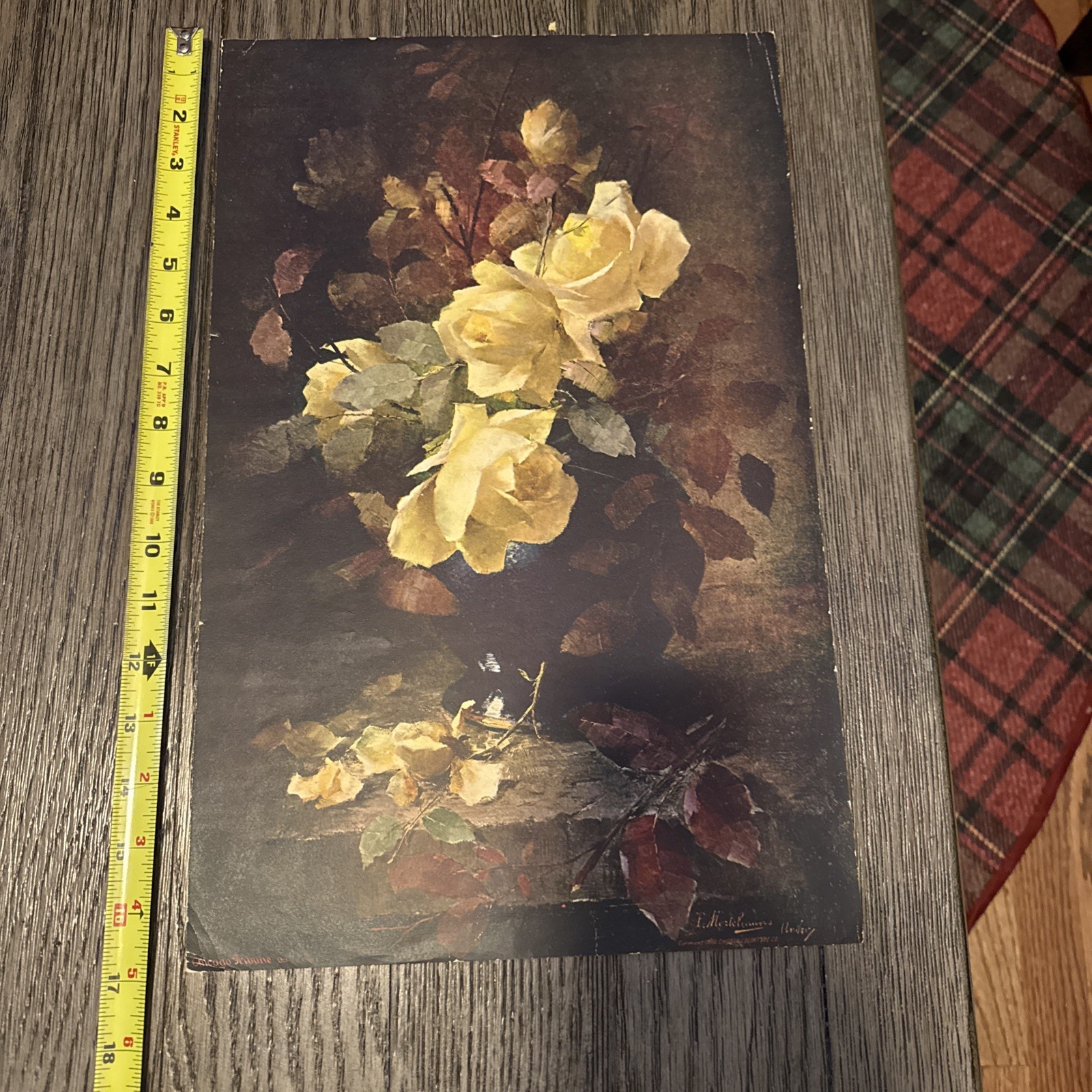 VINTAGE FRANS MORTELMANS "STILL LIFE With Yellow ROSES 11x17 Printed ...