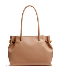 Donna Karan Cashmere Large Genuine Pebbled Leather Tote in Toasted Almond