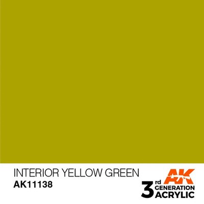 AK Interactive 3rd Gen Acrylic AK11138 Interior Yellow Green  17ml