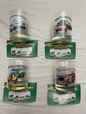 1996 Hess Classic Truck Series 4 Glass Set Fire Tanker Racer First Truck W Cards