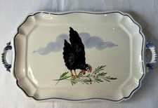 Zanolli Italy Rooster Plate Tray Platter Hand Painted Chicken 13