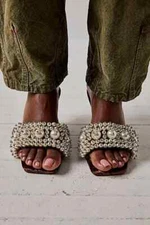 New Free People Portia Pearl Heels Size 6 MSRP: $168 Brown