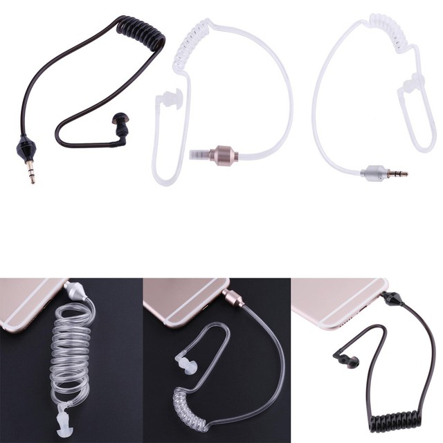 3.5mm Antiradiation Air Tube Bodyguard In Ear Earphone Headset Mic