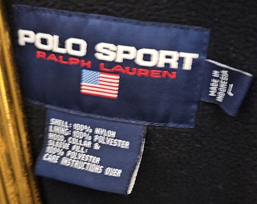 Rare Vintage POLO SPORT Ralph Lauren Spell Out USA Flag Jacket 90s