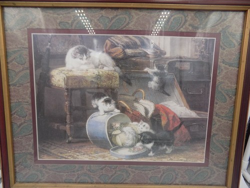 Henriette Ronner-Knip Kittens And The New Hat Framed Art Print 20.75"x16.75"