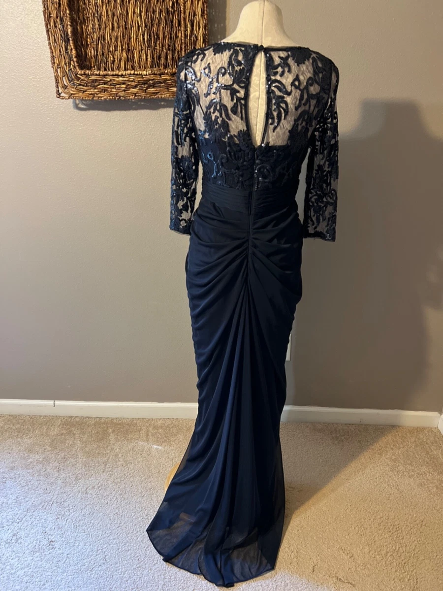 Adrianna papell navy long dress cheap