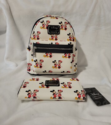 2pc Disney POP! Loungefly Mickey & MInnie Backpack W/Matching Card Holder Loungefly x Disney Women main image 2