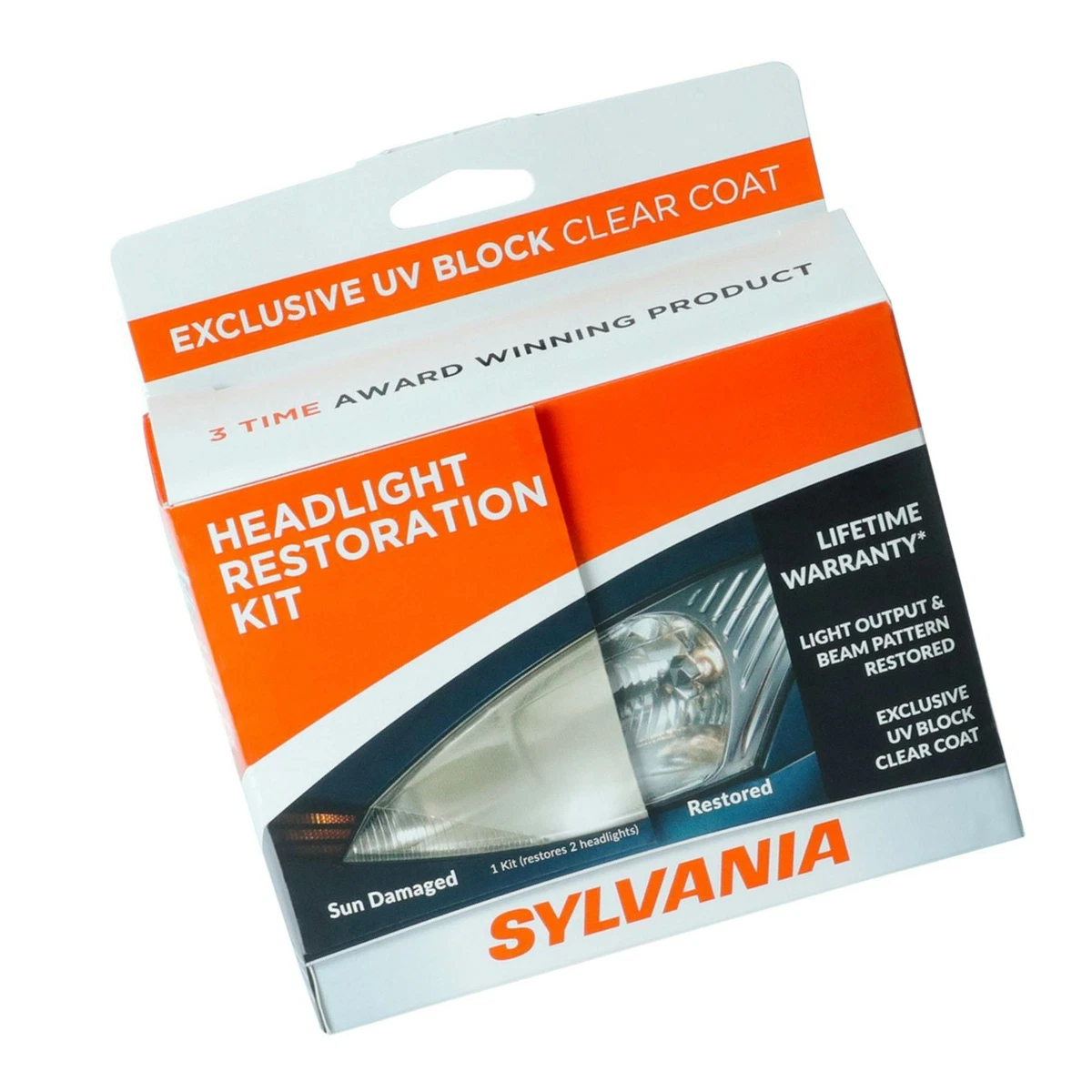 SYLVANIA Headlight Restoration Kit 3 Easy Steps to Restore Sun Damaged He