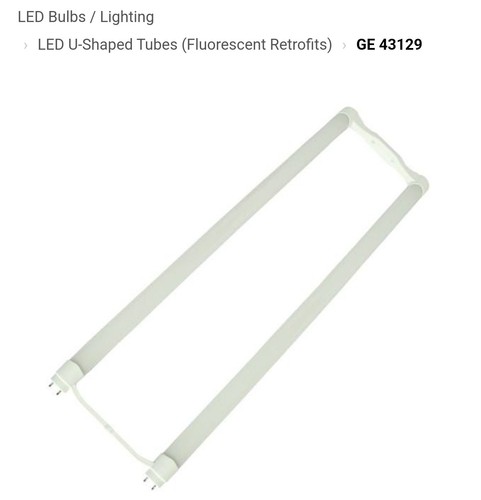 GE LAMPS LED13ET8/U6/840 U-Bend LED Bulb,T8,4000K,1900 lm,13W - 第 1/3 張圖片