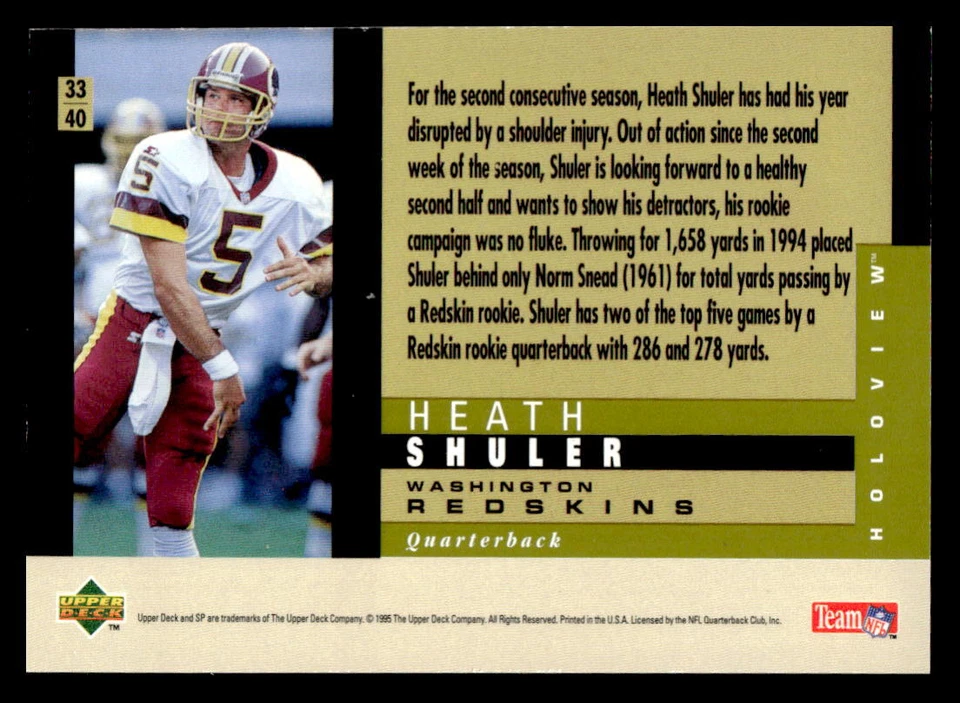 1995 SP #33 Heath Shuler Holoview - Image 2 of 2