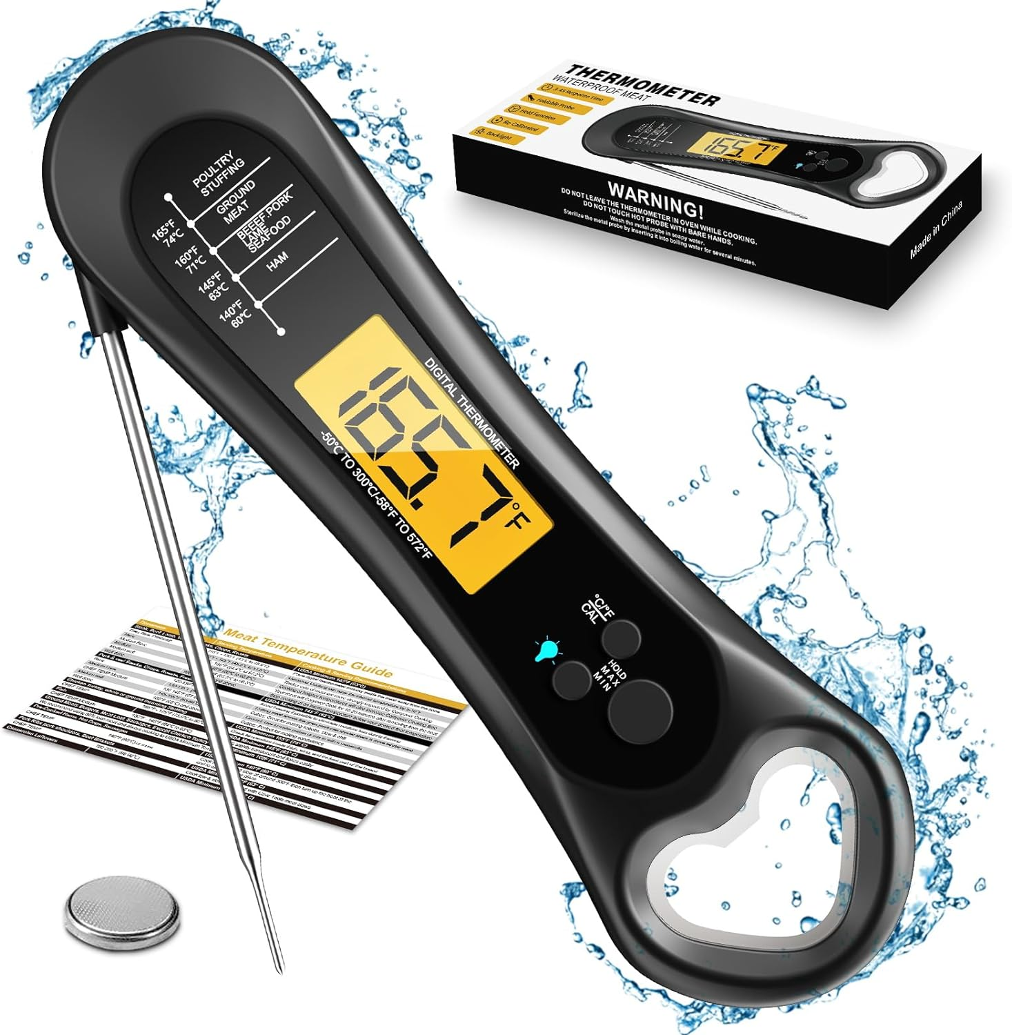 Meat Thermometer Digital Instant Read Meat Thermometer with Bottle Opener-image