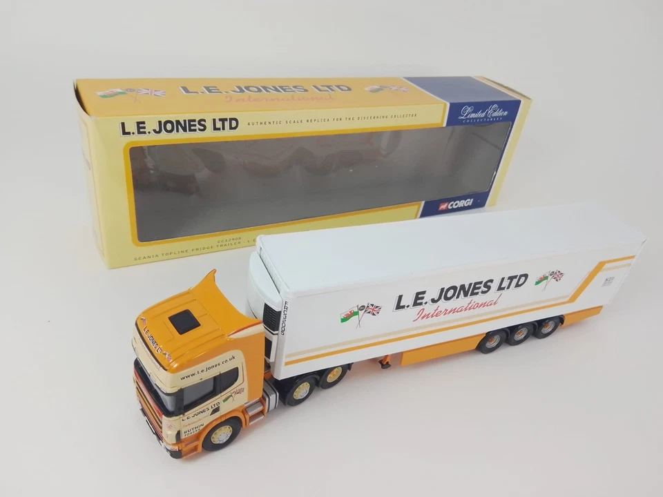 Corgi Scania Topline Fridge Trailer L.E. JONES LTD 1/50 CC12908 LIMITED EDITION - Immagine 2 di 3