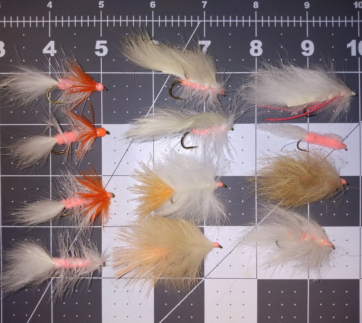 12 Each #6 Alaska Flesh Fly Rainbow Trout dolly varden