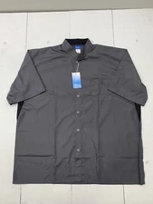 KNG Mens Grey Chef Button Up Short Sleeve Shirt Size 3XL