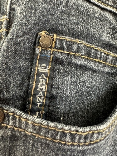ARMANI JEANS Straight Fit Blue Wash Classic 90's Boho Demin Jeans Size: W29 R - Picture 4 of 7