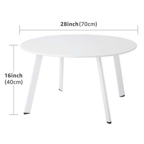 Patio Outdoor Coffee Table Metal Steel Outdoor Round Table Weather Resistant Ant - Picture 3 of 6