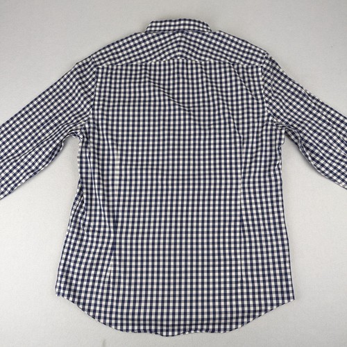 Charles Tyrwhitt Mens Weekend Shirt Size Large Blue Check Non-Iron Slim Fit - Picture 6 of 9