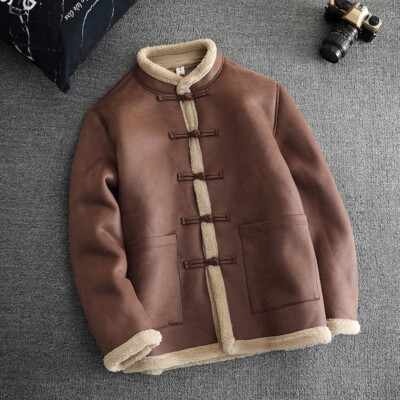 Winter Mens Retro Chinese Style Cotton Coat Warm Lined Tang Suit Coat Jacket Top